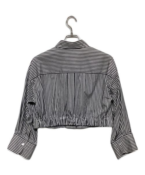 HARDY NOIR（アルディーノアール）HARDY NOIR (アルディーノアール) ストライプクロップドカシュクールシャ ブラック×ホワイト サイズ:freeの古着・服飾アイテム