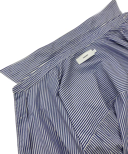 Graphpaper（グラフペーパー）Graphpaper (グラフペーパー) Broad Stripe S/S Oversized Regular Collar Shirt ブルー サイズ:Fの古着・服飾アイテム