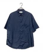 Graphpaperグラフペーパー）の古着「トップス シャツ BROAD S/S OVERSIZED REGULAR COLLAR SHIRT」｜ネイビー