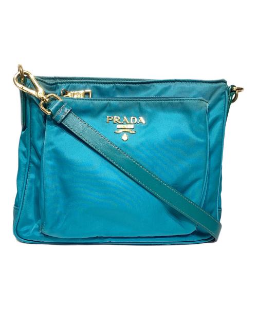 PRADA（プラダ）PRADA (プラダ) ナイロンショルダーバッグ ターコイズの古着・服飾アイテム