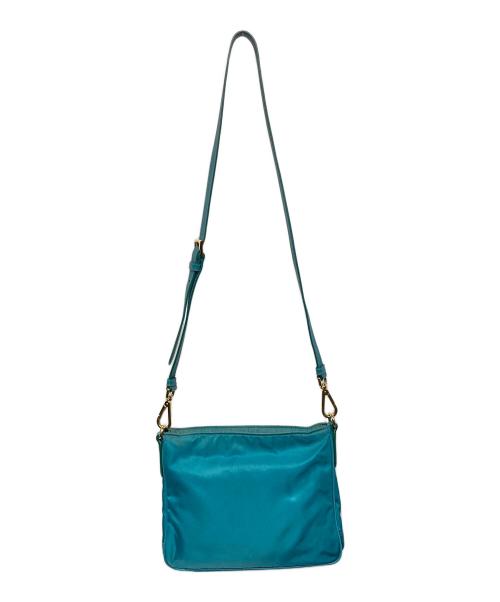 PRADA（プラダ）PRADA (プラダ) ナイロンショルダーバッグ ターコイズの古着・服飾アイテム