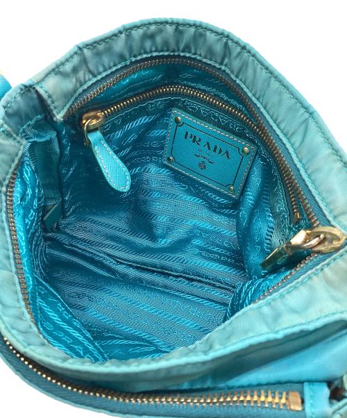 PRADA（プラダ）PRADA (プラダ) ナイロンショルダーバッグ ターコイズの古着・服飾アイテム