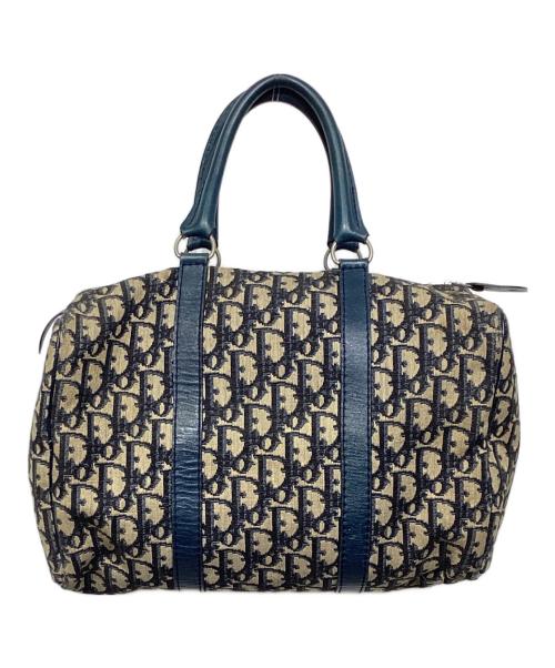 Christian Dior（クリスチャン ディオール）Christian Dior (クリスチャン ディオール) トロッターボストンバッグ ネイビー×ベージュの古着・服飾アイテム