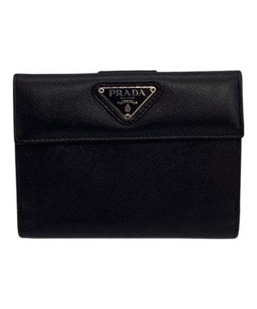 PRADA（プラダ）PRADA (プラダ) 2つ折り財布　M523A ブラックの古着・服飾アイテム