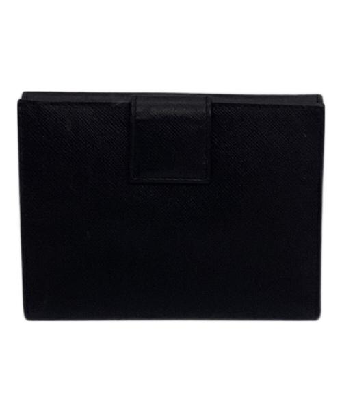 PRADA（プラダ）PRADA (プラダ) 2つ折り財布　M523A ブラックの古着・服飾アイテム