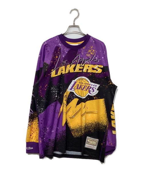 MITCHELL & NESS（ミッチェルアンドネス）MITCHELL & NESS (ミッチェルアンドネス) ロングスリーブカットソー パープル×イエロー サイズ:Lの古着・服飾アイテム