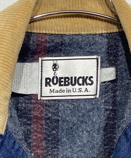 ROEBUCKS（ローバックス）ROEBUCKS (ローバックス) 90ｓデニムカバーオール インディゴ×ベージュ サイズ:Mの古着・服飾アイテム