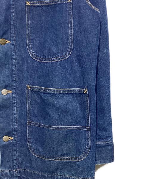 ROEBUCKS（ローバックス）ROEBUCKS (ローバックス) 90ｓデニムカバーオール インディゴ×ベージュ サイズ:Mの古着・服飾アイテム