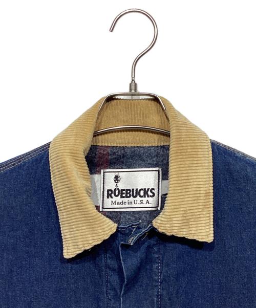 ROEBUCKS（ローバックス）ROEBUCKS (ローバックス) 90ｓデニムカバーオール インディゴ×ベージュ サイズ:Mの古着・服飾アイテム