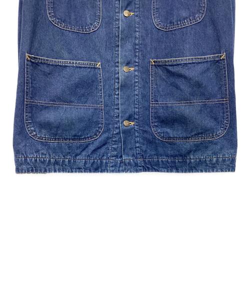 ROEBUCKS（ローバックス）ROEBUCKS (ローバックス) 90ｓデニムカバーオール インディゴ×ベージュ サイズ:Mの古着・服飾アイテム