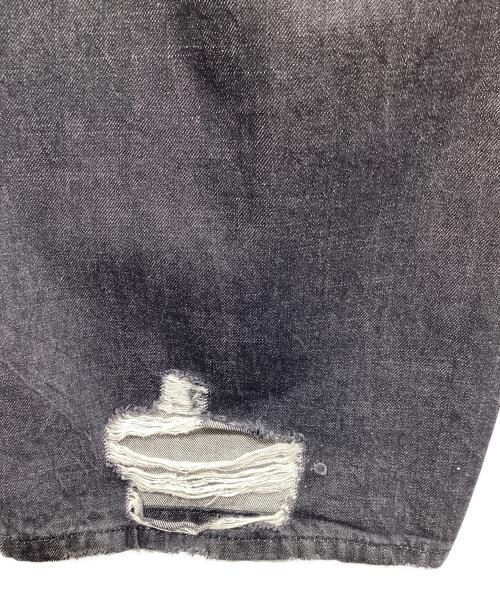 masonprince（メゾンプリンス）masonprince (メゾンプリンス) セミワイド ダメージ加工デニムパンツ ブラック サイズ:XLの古着・服飾アイテム