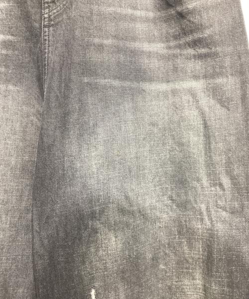 masonprince（メゾンプリンス）masonprince (メゾンプリンス) セミワイド ダメージ加工デニムパンツ ブラック サイズ:XLの古着・服飾アイテム