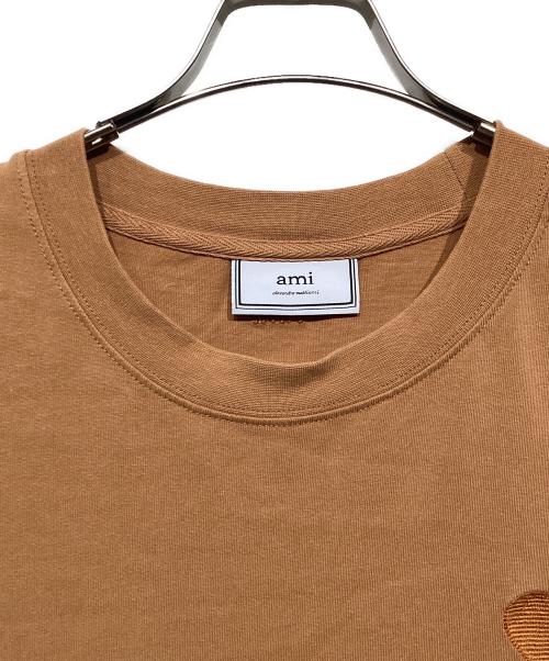 ami（アミ）ami (アミ) ロゴ刺繍Tシャツ ブラウン サイズ:XLの古着・服飾アイテム