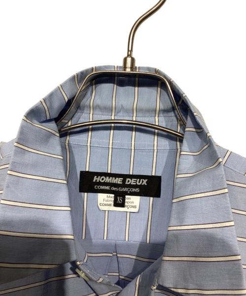COMME des GARCONS HOMME DEUX（コムデギャルソン オム ドゥ）COMME des GARCONS HOMME DEUX (コムデギャルソン オム ドゥ) ボーダーシャツ　DK-B026 スカイブルー サイズ:XSの古着・服飾アイテム