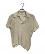 AURALEEオーラリー）の古着「BRUSHED COTTON WOOL RIB KNIT SKIPPER POLO　A23SP03HA」｜ホワイト