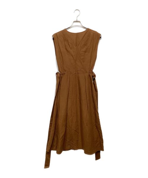 ANAYI（アナイ）ANAYI (アナイ) リネンポプリンカシュクールワンピース ブラウン サイズ:36の古着・服飾アイテム