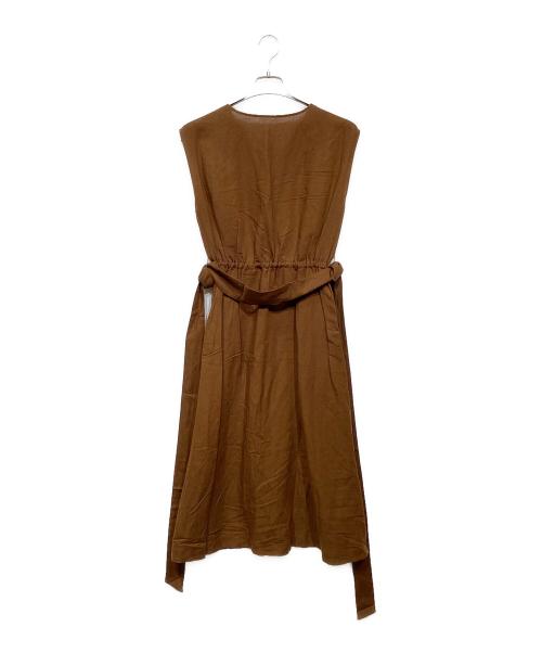 ANAYI（アナイ）ANAYI (アナイ) リネンポプリンカシュクールワンピース ブラウン サイズ:36の古着・服飾アイテム