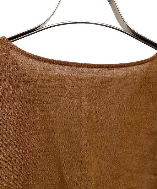 ANAYI（アナイ）ANAYI (アナイ) リネンポプリンカシュクールワンピース ブラウン サイズ:36の古着・服飾アイテム