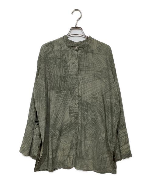 CLANE（クラネ）CLANE (クラネ) RADIAL LINE DOUBLE FACE BLOUSE　11122-4322 グリーン サイズ:1の古着・服飾アイテム