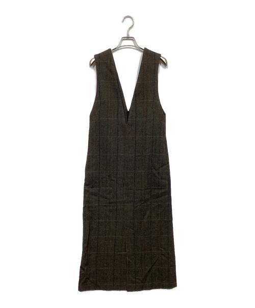 MACPHEE（マカフィー）MACPHEE (マカフィー) ビンテージツイード ジャンパースカート ブラウン サイズ:34の古着・服飾アイテム