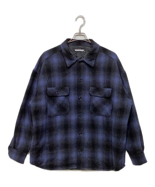 NEIGHBORHOOD（ネイバーフッド）NEIGHBORHOOD (ネイバーフッド) FADE W-SHIRT.LS 202SINH-SHM02 ネイビー×ブラック サイズ:4の古着・服飾アイテム