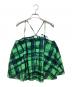 hakuji（ハクジ）の古着「Checked print flare camisole」｜グリーン×ブラック