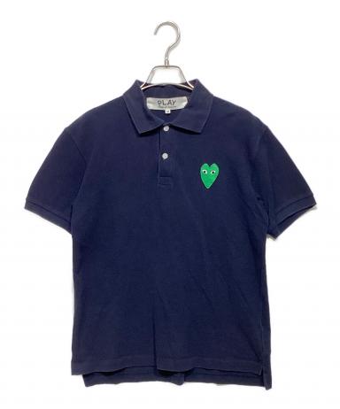 コムデギャルソン ポロシャツ Comme Des Garcons Play Navy Blue Wool Polo Shirt (COMME des