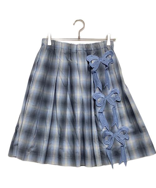 Mikio Sakabe（ミキオサカベ）Mikio Sakabe (ミキオサカベ) Embroidery Pleats Skirt ブルー サイズ:Freeの古着・服飾アイテム