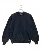 RUSSELL ATHLETICラッセルアスレチック）の古着「前Vガゼット クルーネックスウェット」｜ブラック