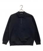 ALLTERRAINオルタレイン）の古着「FUSIONKNIT L/S POLO SHIRT」｜ブラック