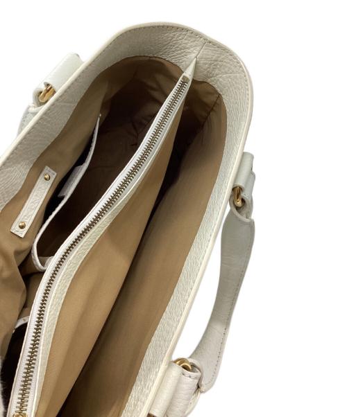 CELINE（セリーヌ）CELINE (セリーヌ) レザーハンドバッグ ホワイトの古着・服飾アイテム