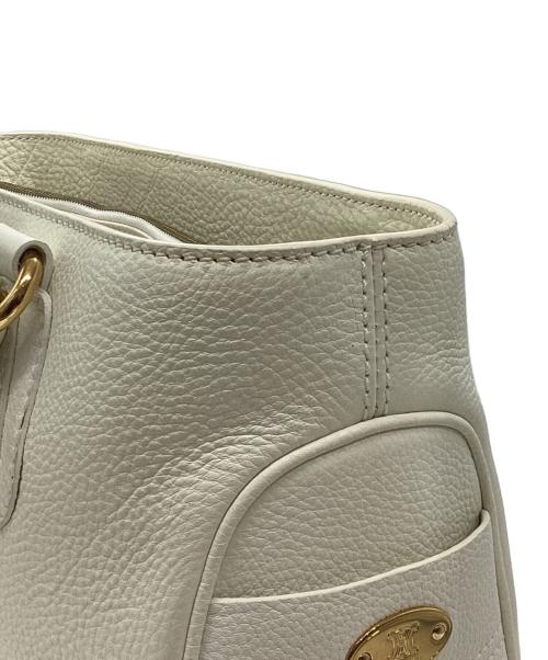 CELINE（セリーヌ）CELINE (セリーヌ) レザーハンドバッグ ホワイトの古着・服飾アイテム