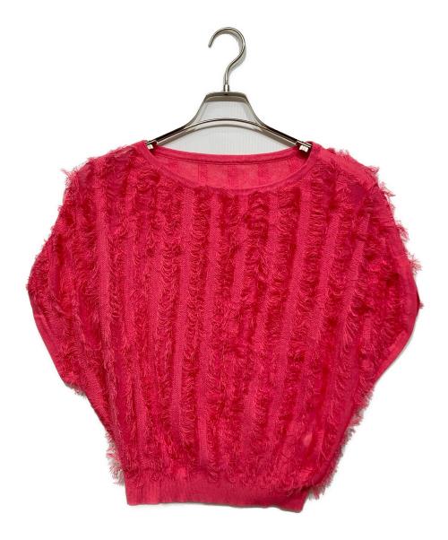 ANAYI（アナイ）ANAYI (アナイ) フリンジニット プルオーバー ピンク サイズ:38の古着・服飾アイテム