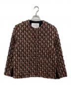 DEPAREILLEデパリエ）の古着「ラメツイードジャケット　B1124AFJ040」｜ブラウン×ブラック