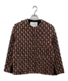 DEPAREILLE（デパリエ）の古着「ラメツイードジャケット　B1124AFJ040」｜ブラウン×ブラック