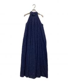 ESTNATION（エストネーション）の古着「フラワーエンブロイダリーワンピース　31-109-11-040342」｜ネイビー