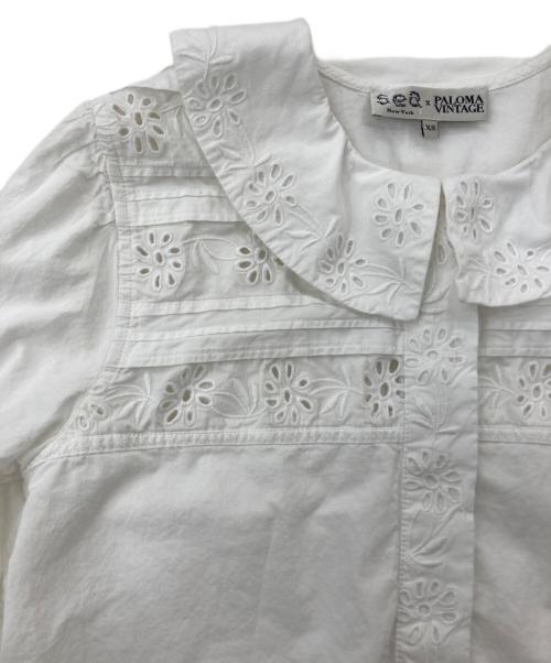 sea NEW YORK（シー ニューヨーク）sea NEW YORK (シー ニューヨーク) PALOMA VINTAGE アイレット ブラウスPV24-019 ホワイト サイズ:XSの古着・服飾アイテム