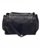 Yves Saint Laurentイヴサンローラン）の古着「チェーンショルダーバッグ IDN442906」｜ブラック