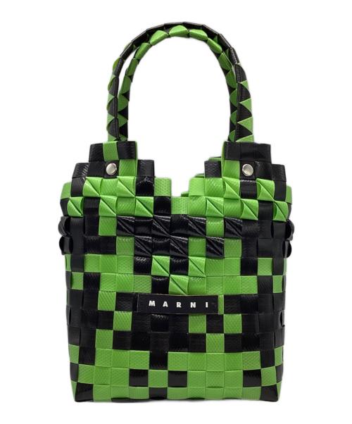 MARNI（マルニ）MARNI (マルニ) キッズ カゴバッグ マルシェ 黄緑×ブラックの古着・服飾アイテム