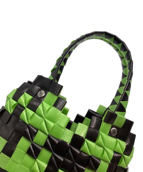 MARNI（マルニ）MARNI (マルニ) キッズ カゴバッグ マルシェ 黄緑×ブラックの古着・服飾アイテム