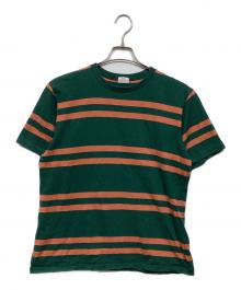 BUTCHER PRODUCTS（ブッチャープロダクツ）の古着「ボーダーTシャツ」｜グリーン×オレンジ