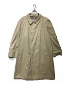 Aquascutumアクアスキュータム）の古着「裏チェックステンカラーコート」｜ベージュ