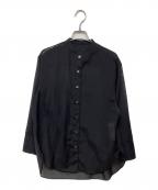 23区ニジュウサンク）の古着「ウールシアーボイル バンドカラー シャツBLWSNA0203」｜ブラック