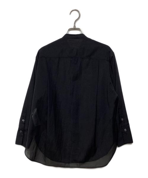 23区（ニジュウサンク）23区 (ニジュウサンク) ウールシアーボイル バンドカラー シャツBLWSNA0203 ブラック サイズ:32の古着・服飾アイテム