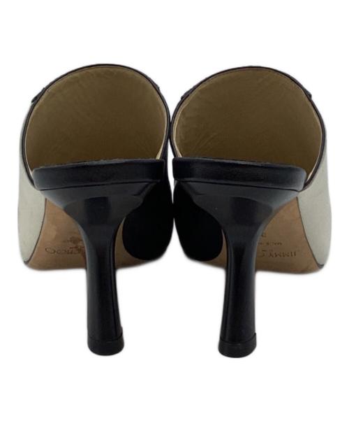 JIMMY CHOO（ジミーチュウ）JIMMY CHOO (ジミーチュウ) パイソン ミュール サンダル ベージュ×ホワイト サイズ:34の古着・服飾アイテム