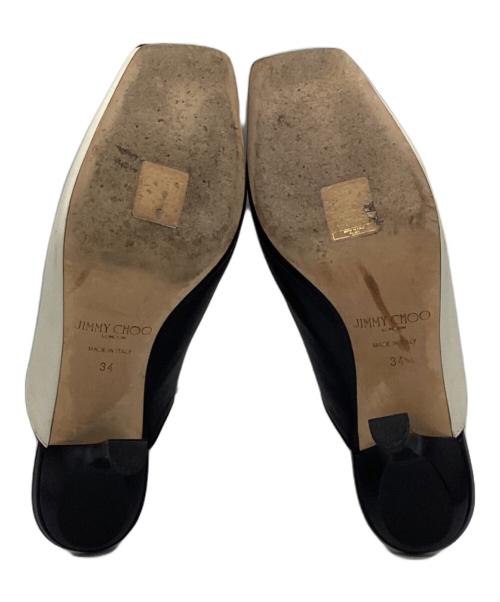 JIMMY CHOO（ジミーチュウ）JIMMY CHOO (ジミーチュウ) パイソン ミュール サンダル ベージュ×ホワイト サイズ:34の古着・服飾アイテム