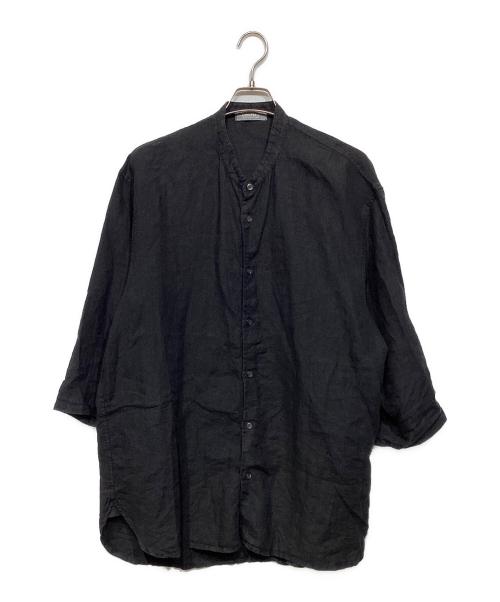 nestrobe confect（ネストローブ コンフェクト）nestrobe confect (ネストローブ コンフェクト) リネンバンドカラーシャツ　 ブラック サイズ:04の古着・服飾アイテム