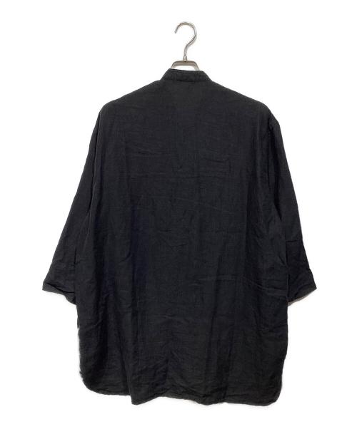 nestrobe confect（ネストローブ コンフェクト）nestrobe confect (ネストローブ コンフェクト) リネンバンドカラーシャツ　 ブラック サイズ:04の古着・服飾アイテム