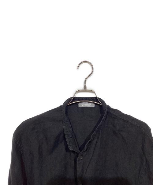 nestrobe confect（ネストローブ コンフェクト）nestrobe confect (ネストローブ コンフェクト) リネンバンドカラーシャツ　 ブラック サイズ:04の古着・服飾アイテム