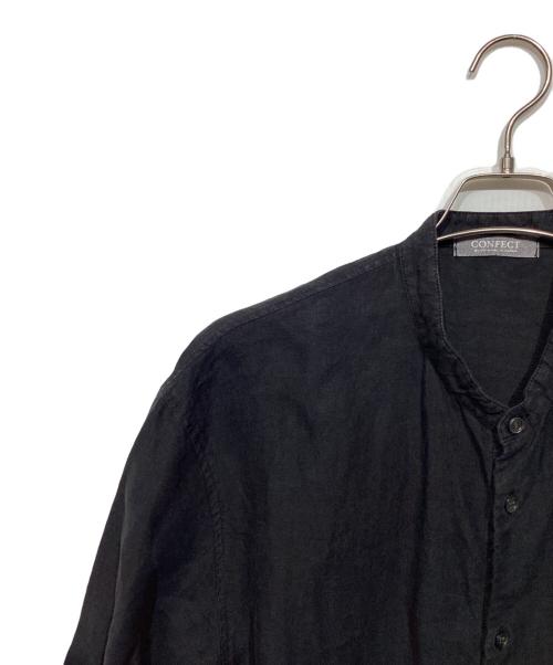 nestrobe confect（ネストローブ コンフェクト）nestrobe confect (ネストローブ コンフェクト) リネンバンドカラーシャツ　 ブラック サイズ:04の古着・服飾アイテム